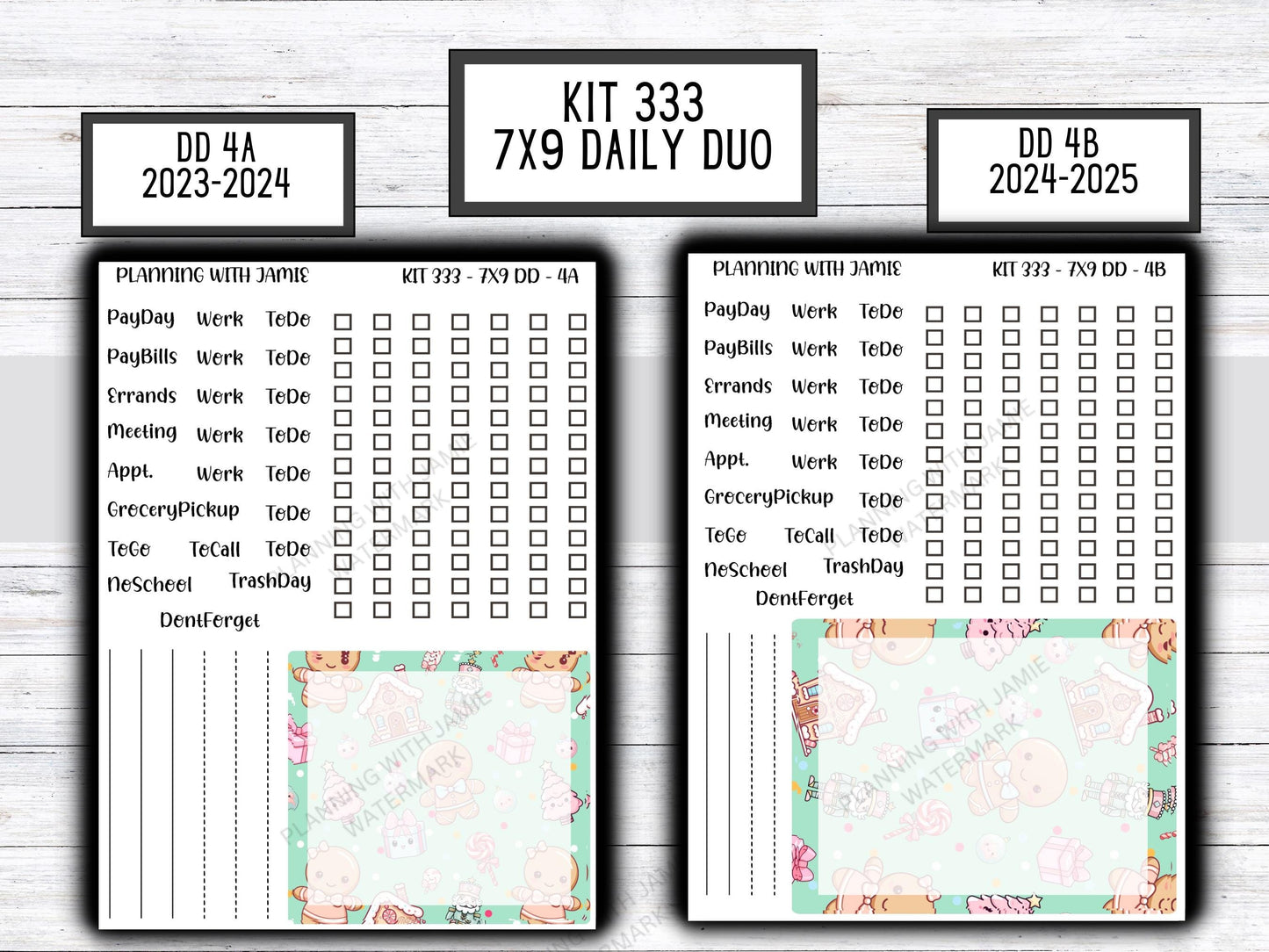 Kit 333 Erin Condren Daily Duo || Weekly Sticker Kit || Daily Duo Stickers || WINTER Stickers || CHRISTMAS STICKERS