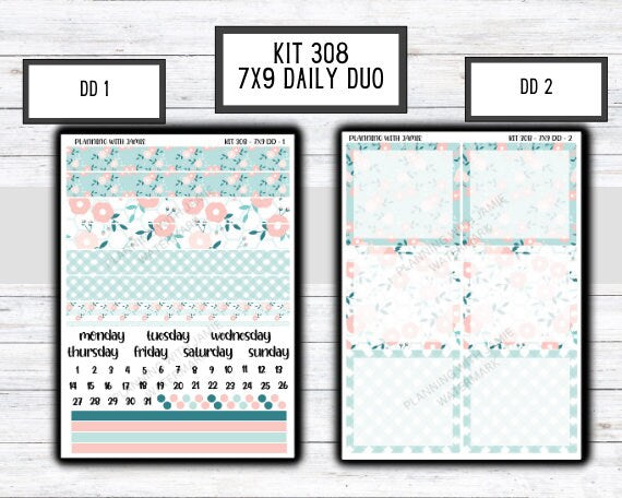 Kit 308 Erin Condren Daily Duo || Weekly Sticker Kit || Daily Duo Stickers || SPRING STICKERS