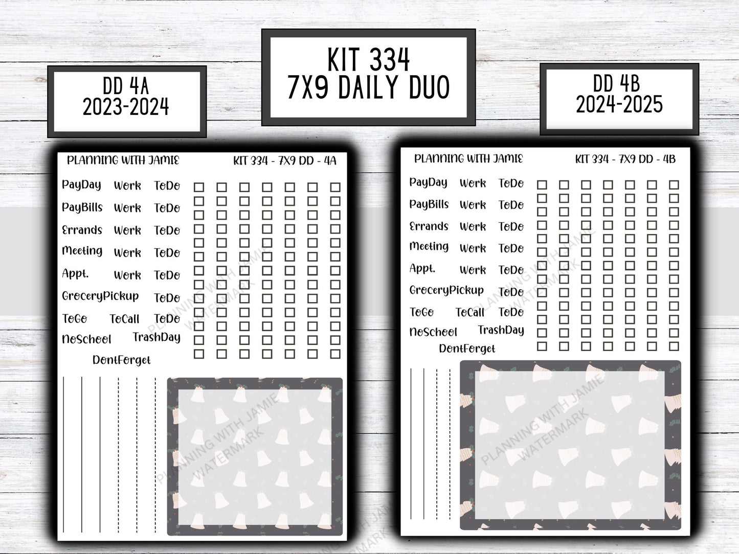 Kit 334 Erin Condren Daily Duo || Weekly Sticker Kit || Daily Duo Stickers || WINTER Stickers || CHRISTMAS STICKERS