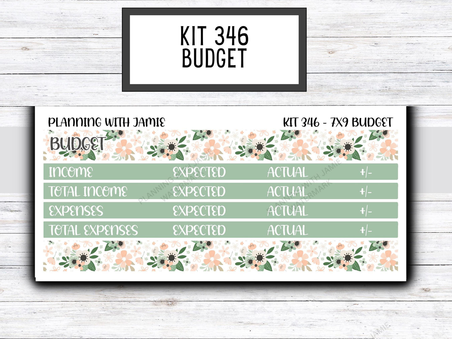 Kit 346 Erin Condren Budget Kit || BUDGET Sticker Kit || Erin Condren Daily Duo Stickers | PRETTY Stickers | SPRING Stickers