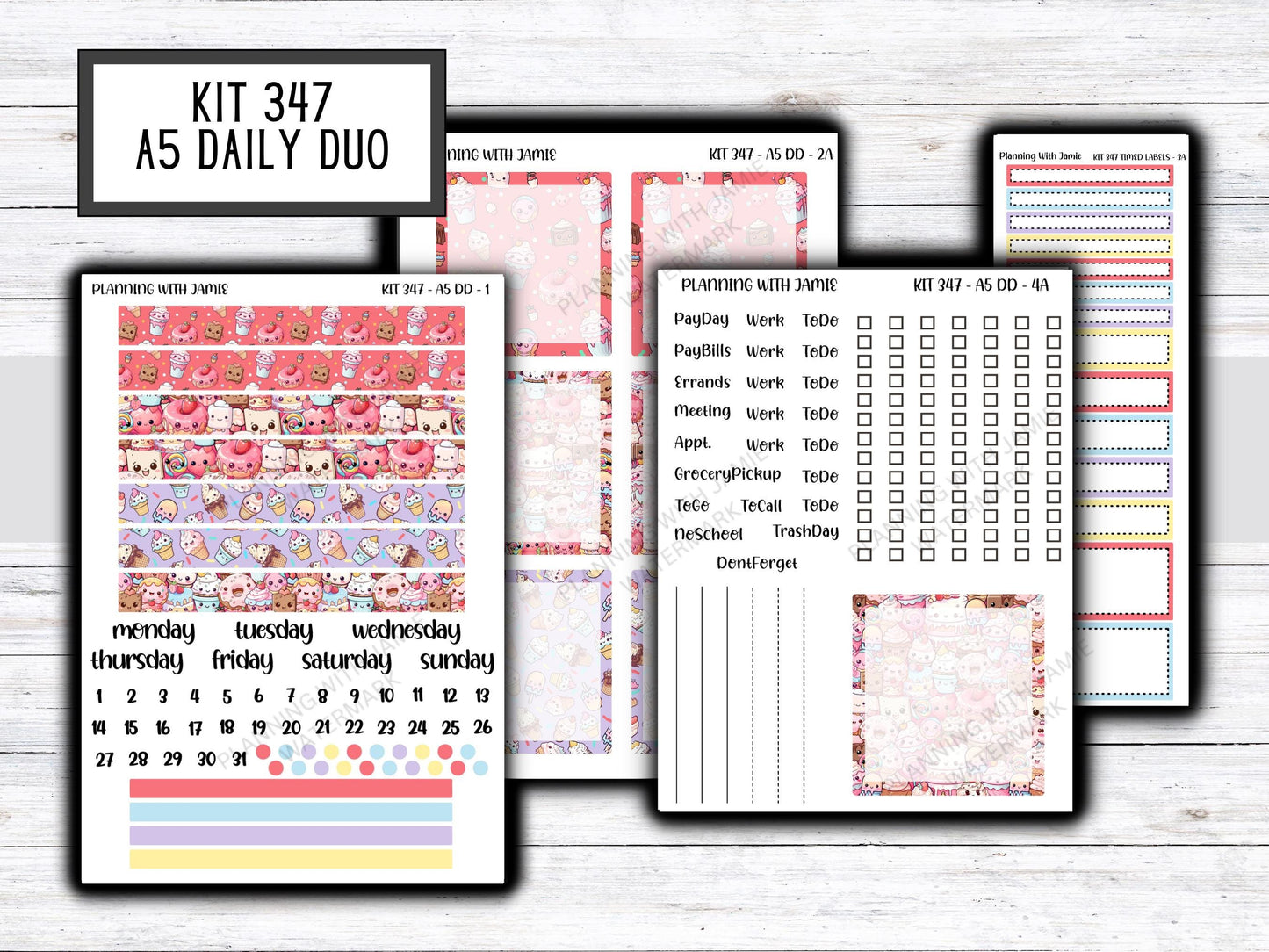 Kit 347 Erin Condren Daily Duo || Weekly Sticker Kit || Daily Duo Stickers || Erin Condren Stickers || FUN STICKERS