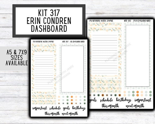 KIT 317 Erin Condren Dashboard Sticker Kit || Dashboard Monthly Sticker || Erin Condren Dashboard Sticker || SUMMER Stickers || SPRING STICKERS