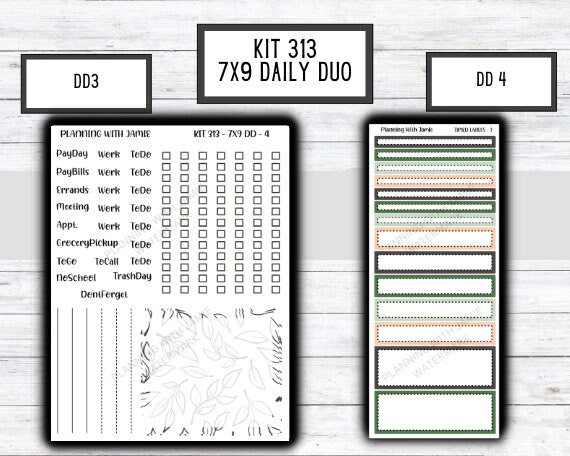 Kit 313 Erin Condren Daily Duo || Weekly Sticker Kit || Daily Duo Stickers || SPRING STICKERS