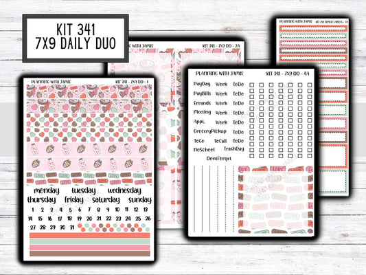 Kit 341 Erin Condren Daily Duo || Weekly Sticker Kit || Daily Duo Stickers || Erin Condren Stickers || VALENTINES STICKERS