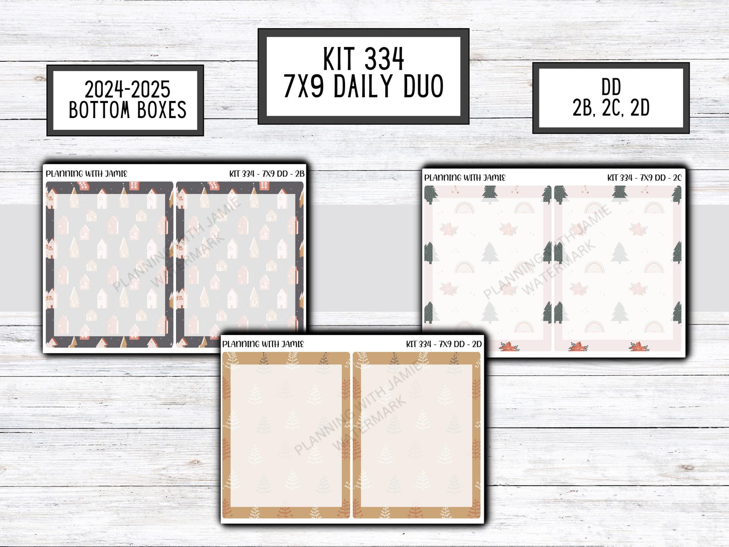 Kit 334 Erin Condren Daily Duo || Weekly Sticker Kit || Daily Duo Stickers || WINTER Stickers || CHRISTMAS STICKERS