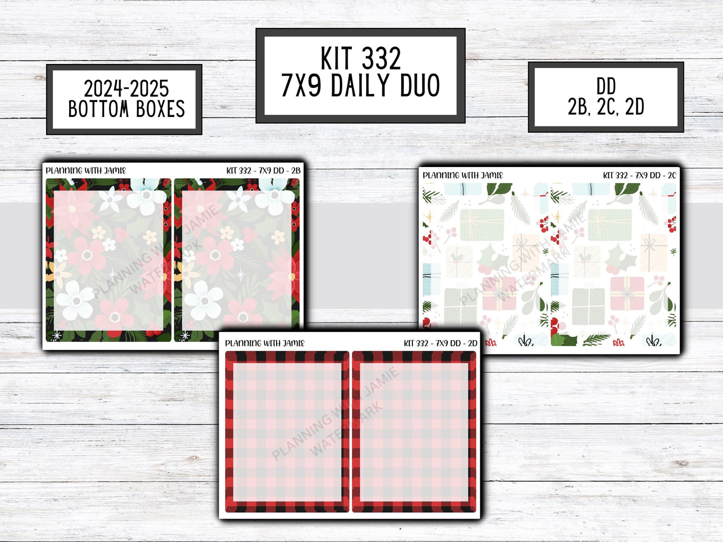 Kit 332 Erin Condren Daily Duo || Weekly Sticker Kit || Daily Duo Stickers || WINTER Stickers || CHRISTMAS STICKERS