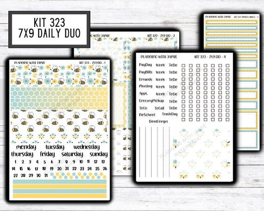 Kit 323 Erin Condren Daily Duo || Weekly Sticker Kit || Daily Duo Stickers || SUMMER STICKERS