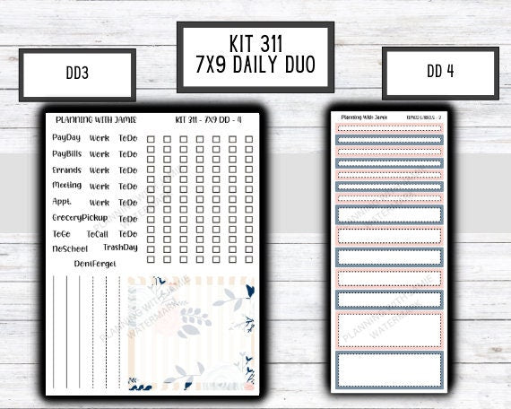 Kit 311 Erin Condren Daily Duo || Weekly Sticker Kit || Daily Duo Stickers || SPRING STICKERS