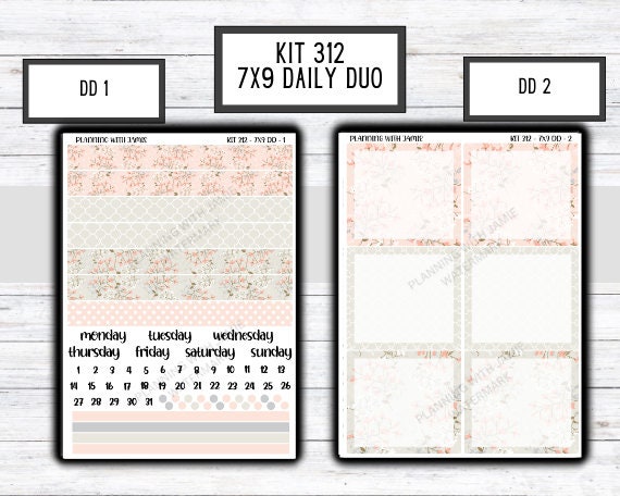 Kit 312 Erin Condren Daily Duo || Weekly Sticker Kit || Daily Duo Stickers || SPRING STICKERS