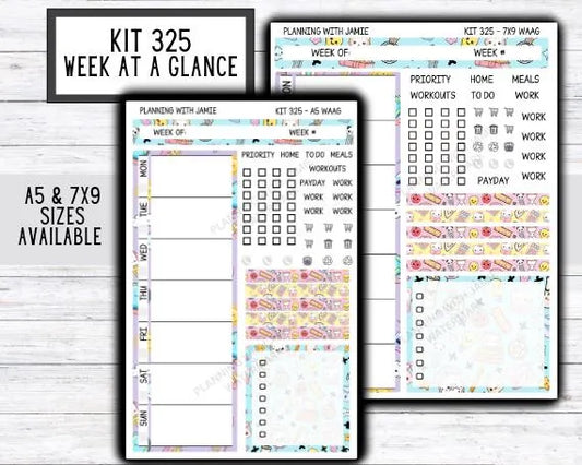 Kit 325 Week At A Glance Sticker || Week At A Glance Planner Sticker Kit || Weekly Overview Stickers || Daily Duo Stickers|| SCHOOL STICKERS