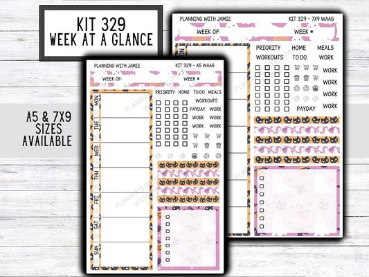 Kit 329 Week At A Glance Sticker || Week At A Glance Planner Sticker Kit || Weekly Overview Stickers || Daily Duo Stickers|| FALL STICKERS || HALLOWEEN STICKERS