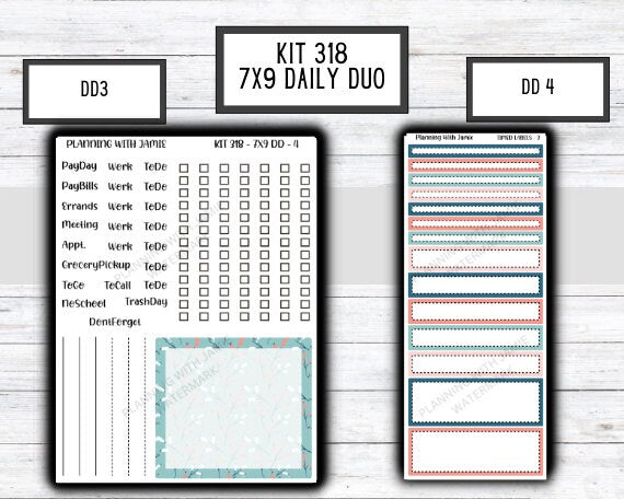 Kit 318 Erin Condren Daily Duo || Weekly Sticker Kit || Daily Duo Stickers || SPRING STICKERS