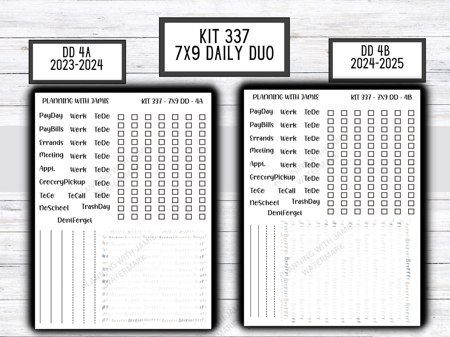 Kit 337 Erin Condren Daily Duo || Weekly Sticker Kit || Daily Duo Stickers || WINTER Stickers || FLOWER STICKERS