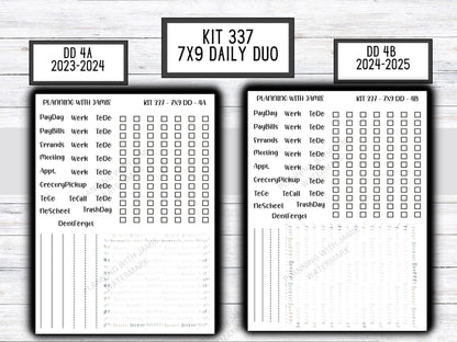 Kit 337 Erin Condren Daily Duo || Weekly Sticker Kit || Daily Duo Stickers || WINTER Stickers || FLOWER STICKERS