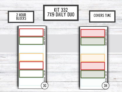 Kit 332 Erin Condren Daily Duo || Weekly Sticker Kit || Daily Duo Stickers || WINTER Stickers || CHRISTMAS STICKERS