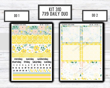Kit 310 Erin Condren Daily Duo || Weekly Sticker Kit || Daily Duo Stickers || SPRING STICKERS || FLORAL STICKERS