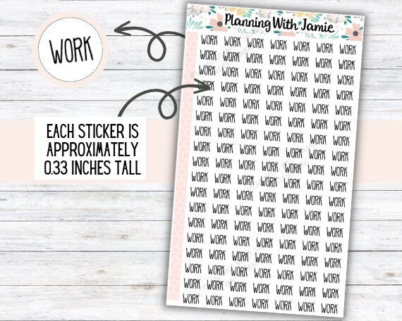 Work Script, Planner Work Sticker, Work Label Sticker, Work Sticker, Work, Work Script