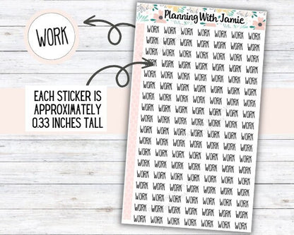 Work Script, Planner Work Sticker, Work Label Sticker, Work Sticker, Work, Work Script