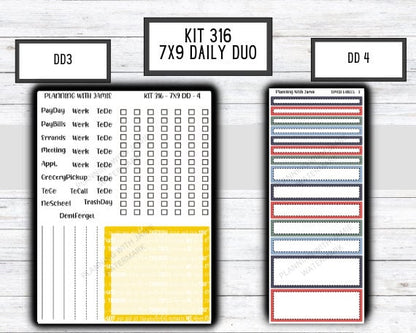 Kit 316 Erin Condren Daily Duo || Weekly Sticker Kit || Daily Duo Stickers || SPRING STICKERS | Mothers Day Stickers
