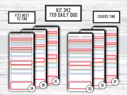 Kit 342 Erin Condren Daily Duo || Weekly Sticker Kit || Daily Duo Stickers || Erin Condren Stickers || VALENTINES STICKERS
