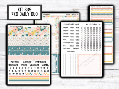 Kit 339 Erin Condren Daily Duo || Weekly Sticker Kit || Daily Duo Stickers || Erin Condren Stickers || Pretty STICKERS