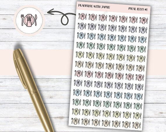 MEAL ICONS, Planner Meal Stickers, Daily Icon Stickers, Meal Planning Sticker, Planner Stickers