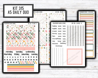 Kit 315 Erin Condren Daily Duo || Weekly Sticker Kit || Daily Duo Stickers || SPRING STICKERS
