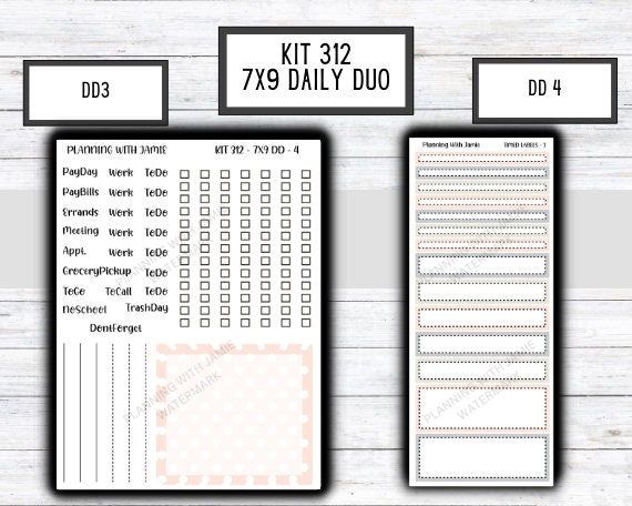 Kit 312 Erin Condren Daily Duo || Weekly Sticker Kit || Daily Duo Stickers || SPRING STICKERS