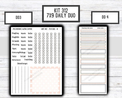 Kit 312 Erin Condren Daily Duo || Weekly Sticker Kit || Daily Duo Stickers || SPRING STICKERS