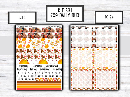 Kit 331 Erin Condren Daily Duo || Weekly Sticker Kit || Daily Duo Stickers || Thanksgiving Stickers || FALL STICKERS