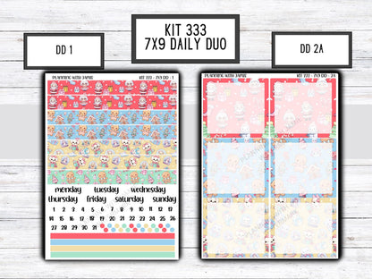 Kit 333 Erin Condren Daily Duo || Weekly Sticker Kit || Daily Duo Stickers || WINTER Stickers || CHRISTMAS STICKERS