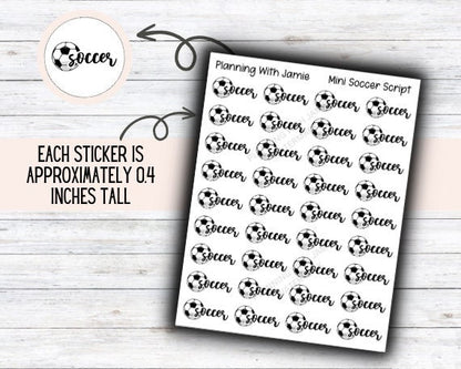 Soccer Sticker, Soccer ball, Soccer Script Stickers, Soccer Icon Stickers, Soccer Stickers for Planner