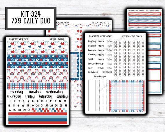 Kit 324 Erin Condren Daily Duo || Weekly Sticker Kit || Daily Duo Stickers || SUMMER STICKERS