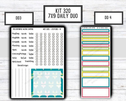 Kit 320 Erin Condren Daily Duo || Weekly Sticker Kit || Daily Duo Stickers || SUMMER STICKERS