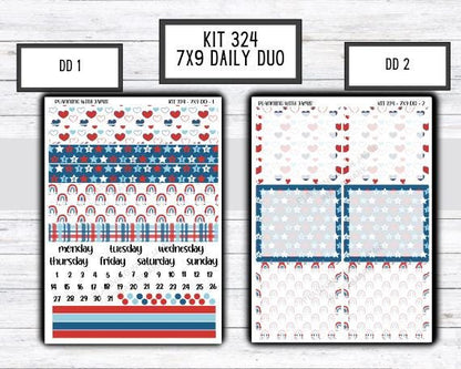 Kit 324 Erin Condren Daily Duo || Weekly Sticker Kit || Daily Duo Stickers || SUMMER STICKERS