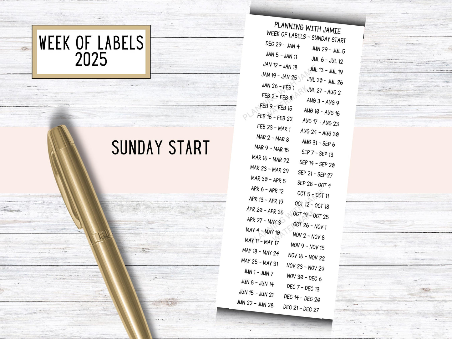 WEEK OF Script Stickers, Weekly Label Stickers, Planner Stickers, Planning Stickers, Weeks of the Year Stickers,, Week of the Year Stickers