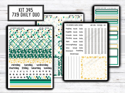 Kit 345 Erin Condren Daily Duo || Weekly Sticker Kit || Daily Duo Stickers || Erin Condren Stickers || ST PATRICKS DAY Stickers