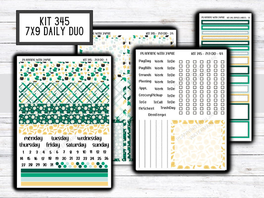Kit 345 Erin Condren Daily Duo || Weekly Sticker Kit || Daily Duo Stickers || Erin Condren Stickers || ST PATRICKS DAY Stickers
