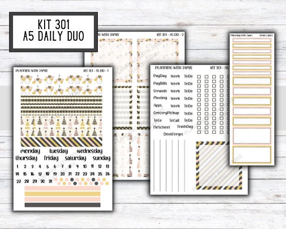 Kit 301 Erin Condren Daily Duo || Weekly Sticker Kit || Daily Duo Stickers || NEW YEARS STICKERS