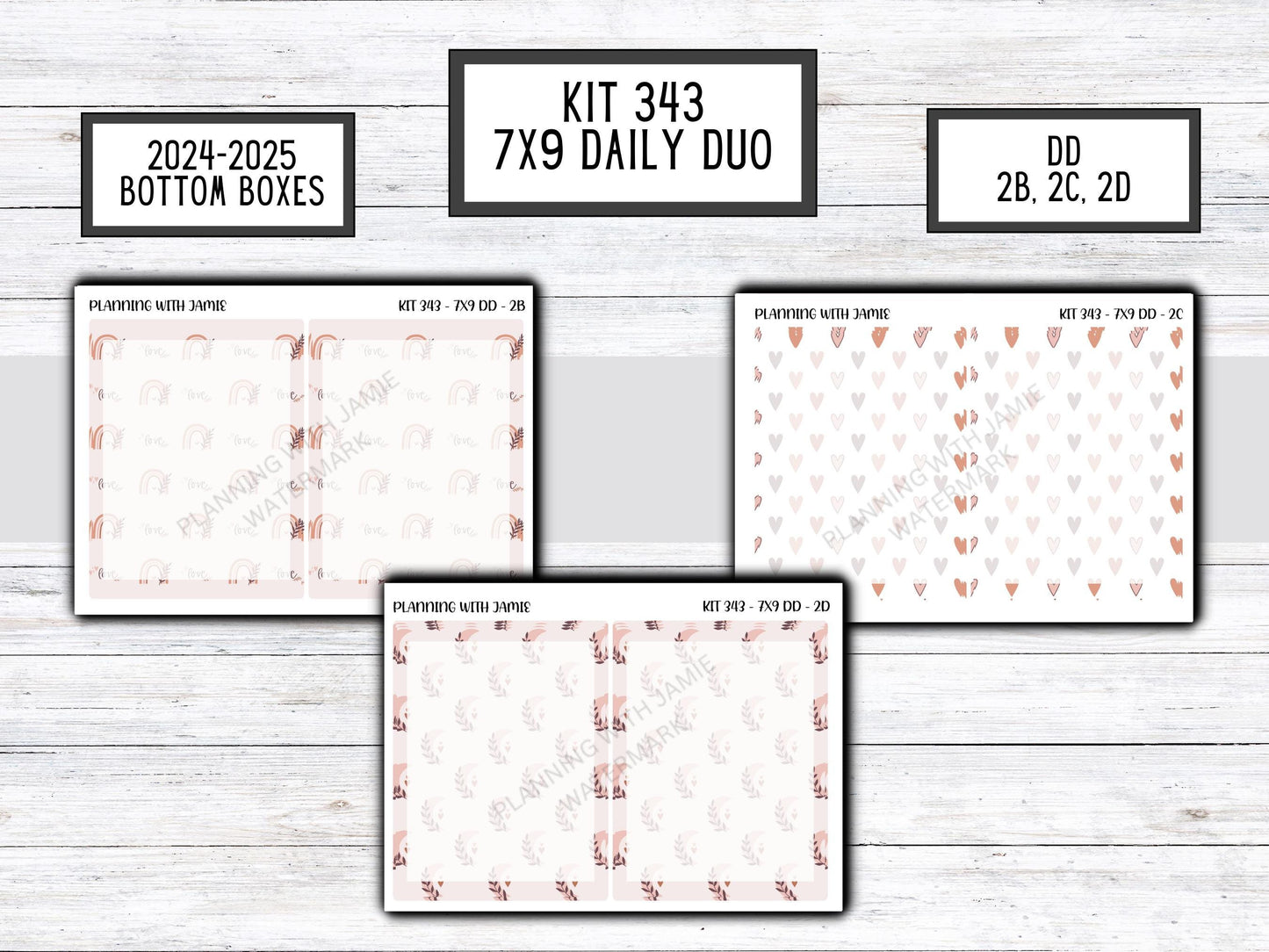Kit 343 Erin Condren Daily Duo || Weekly Sticker Kit || Daily Duo Stickers || Erin Condren Stickers || VALENTINES STICKERS || BOHO Stickers