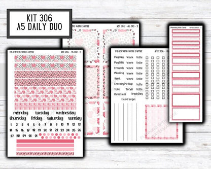 Kit 306 Erin Condren Daily Duo || Weekly Sticker Kit || Daily Duo Stickers || VALENTINES STICKERS