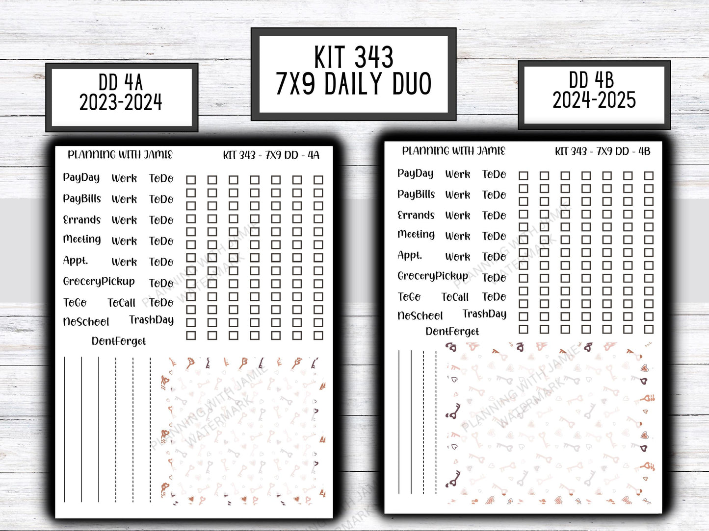 Kit 343 Erin Condren Daily Duo || Weekly Sticker Kit || Daily Duo Stickers || Erin Condren Stickers || VALENTINES STICKERS || BOHO Stickers