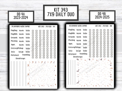 Kit 343 Erin Condren Daily Duo || Weekly Sticker Kit || Daily Duo Stickers || Erin Condren Stickers || VALENTINES STICKERS || BOHO Stickers