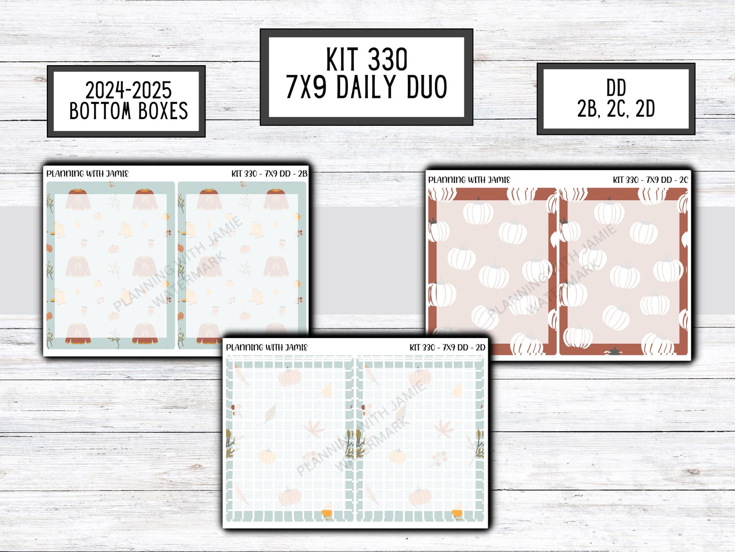 Kit 330 Erin Condren Daily Duo || Weekly Sticker Kit || Daily Duo Stickers || FALL STICKERS