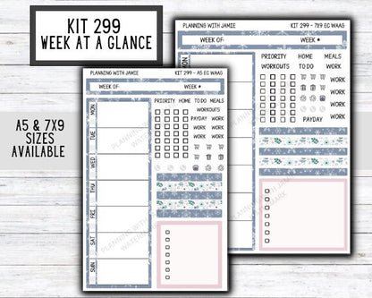 Kit 299 Week At A Glance Sticker || Week At A Glance Planner Sticker Kit || Weekly Overview Stickers || Daily Duo Stickers || WINTER STICKERS