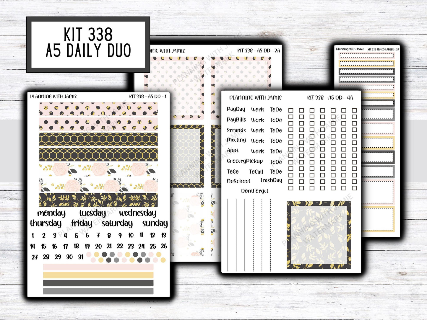 Kit 338 Erin Condren Daily Duo || Weekly Sticker Kit || Daily Duo Stickers || NEW YEAR Stickers || Pretty STICKERS