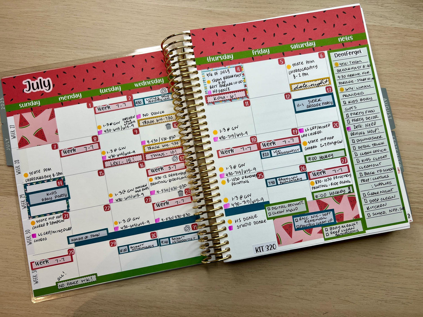 KIT 353 Erin Condren 7X9 Monthly Kit