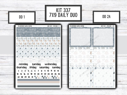 Kit 337 Erin Condren Daily Duo || Weekly Sticker Kit || Daily Duo Stickers || WINTER Stickers || FLOWER STICKERS