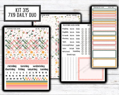 Kit 315 Erin Condren Daily Duo || Weekly Sticker Kit || Daily Duo Stickers || SPRING STICKERS