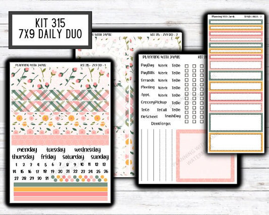 Kit 315 Erin Condren Daily Duo || Weekly Sticker Kit || Daily Duo Stickers || SPRING STICKERS
